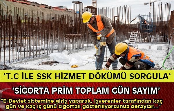 Tc ile ssk hizmet dökümü nasıl alınıyor